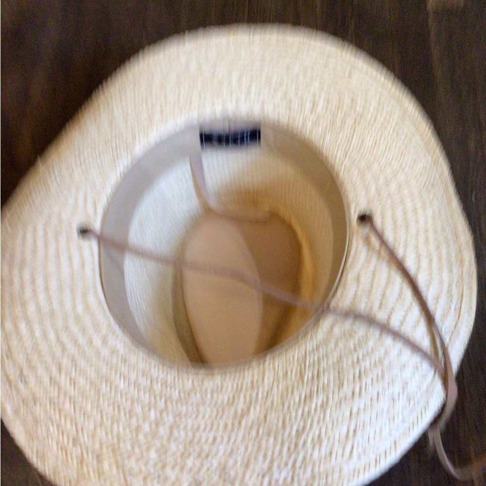 NEW! Rare Wyeth Straw Cowboy Hat with Chin Strap - Natural - Picture 3 of 3